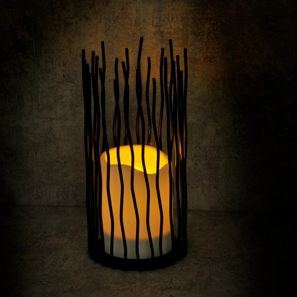 Lampada LED decorativa NYBORG 22cm nera IP44 a pile