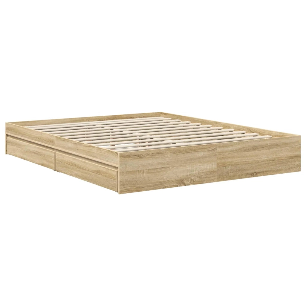 Letto con Contenitore con testiera Rovere Sonoma 160 x 200 cm 3413077