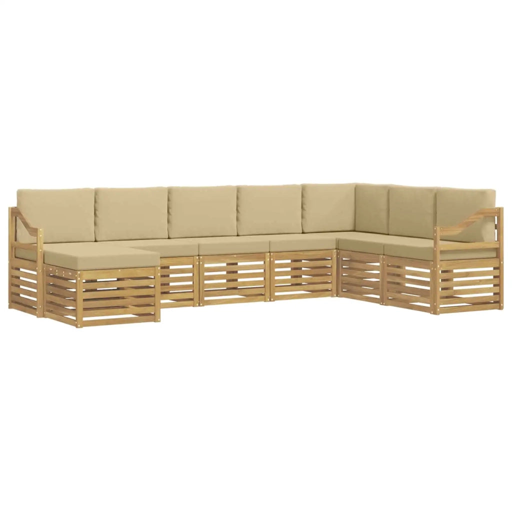 Set di divani da esterno 8 pcs Bianco e Beige 3392333