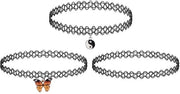 Set di 3 Collari Tattoo Neri per Donne e Adolescenti
