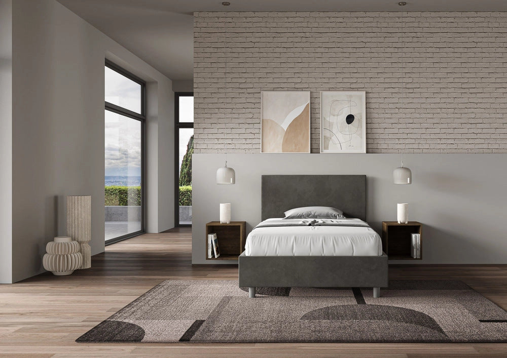Letto 1 Piazza e Mezzo 120x210 cm Senza Rete Adele Grigio