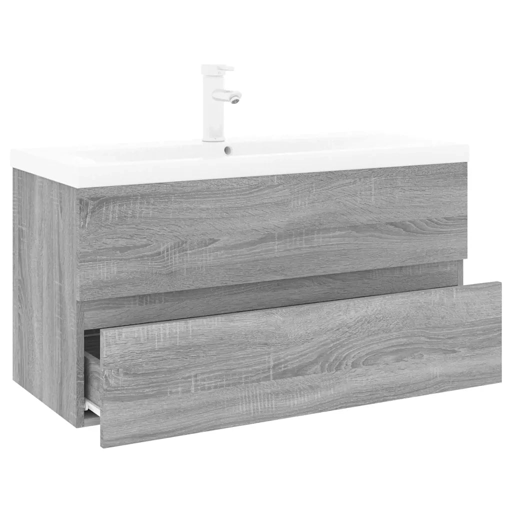Mobile Bagno e Lavabo Integrato Grigio Sonoma Legno Multistrato 3152883