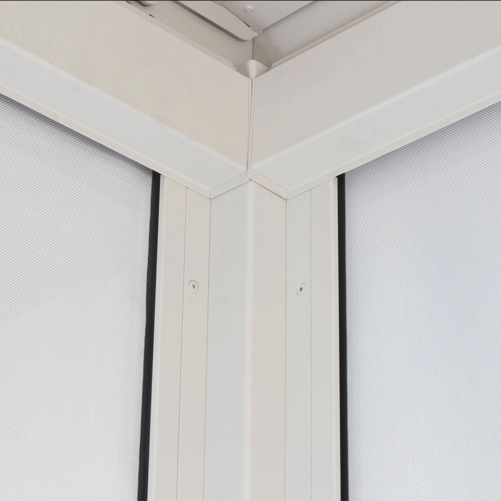 tenda laterale avvolgibile alluminio e textilene per pergola, 4m ,