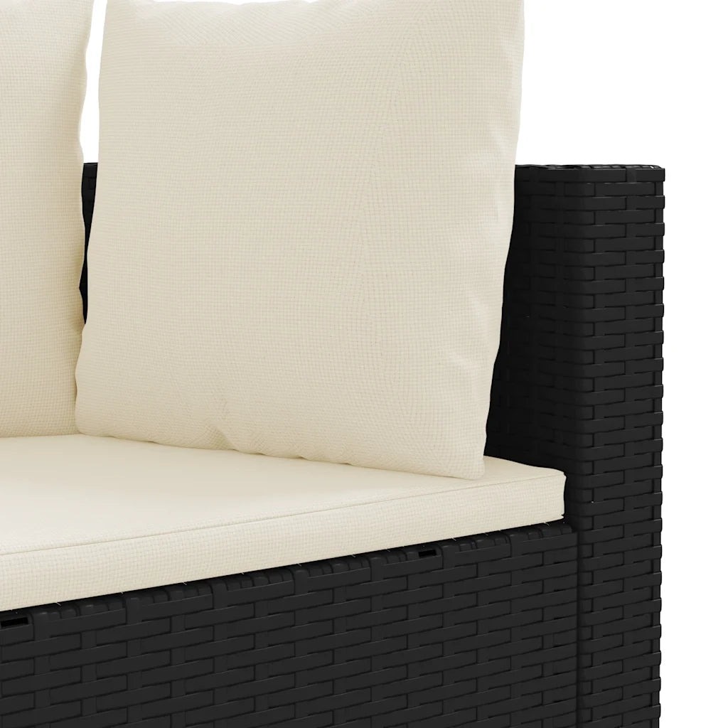 Set Divani da Giardino 4 pz con Cuscini Nero in Polyrattan 3308360