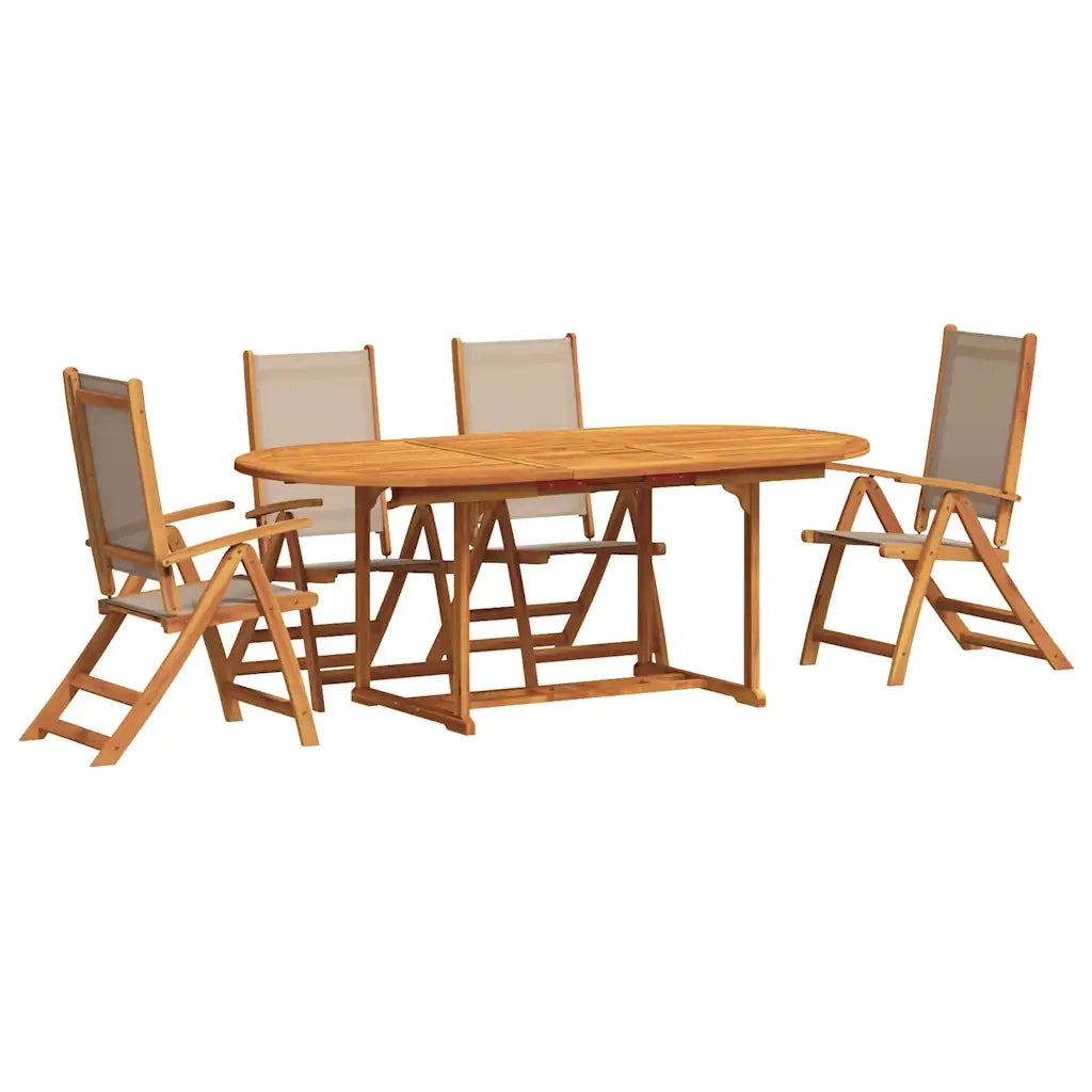 Set Pranzo da Giardino 5pz Legno Massello di Acacia e Textilene 3279314