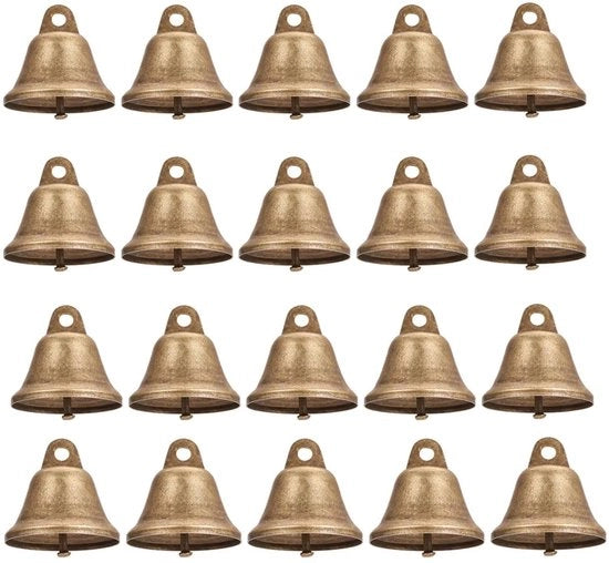 Campanelli in bronzo antico, 20 pezzi, decorazione DIY per matrimonio e casa, suono melodico, campane a vento.