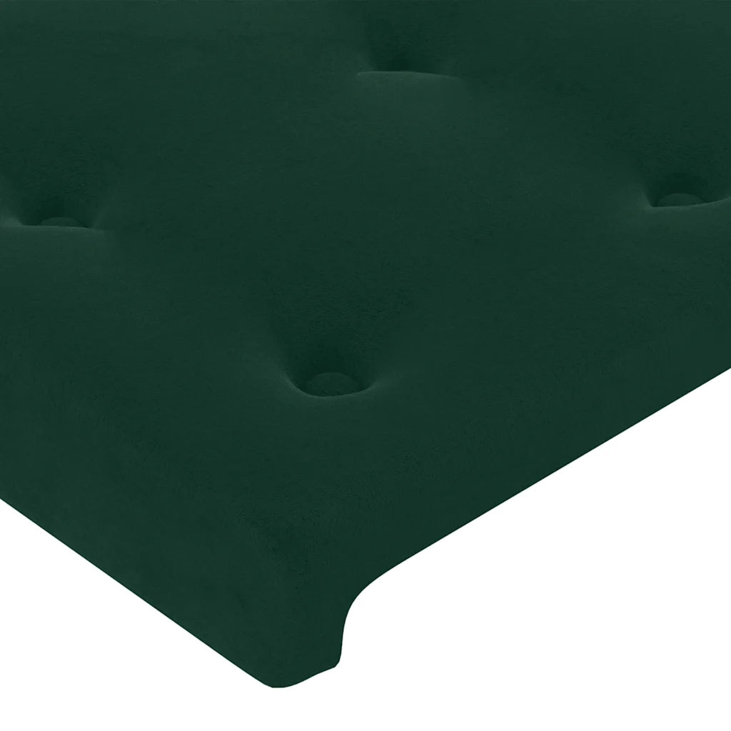 Letto a Molle con Materasso e LED Verde Scuro 100x200cm Velluto 3134630