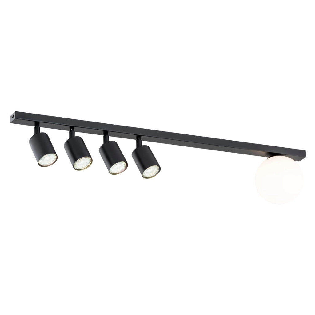 Plafoniera Emibig BASTER nera 90cm 5 luci 4xGU10+E14
