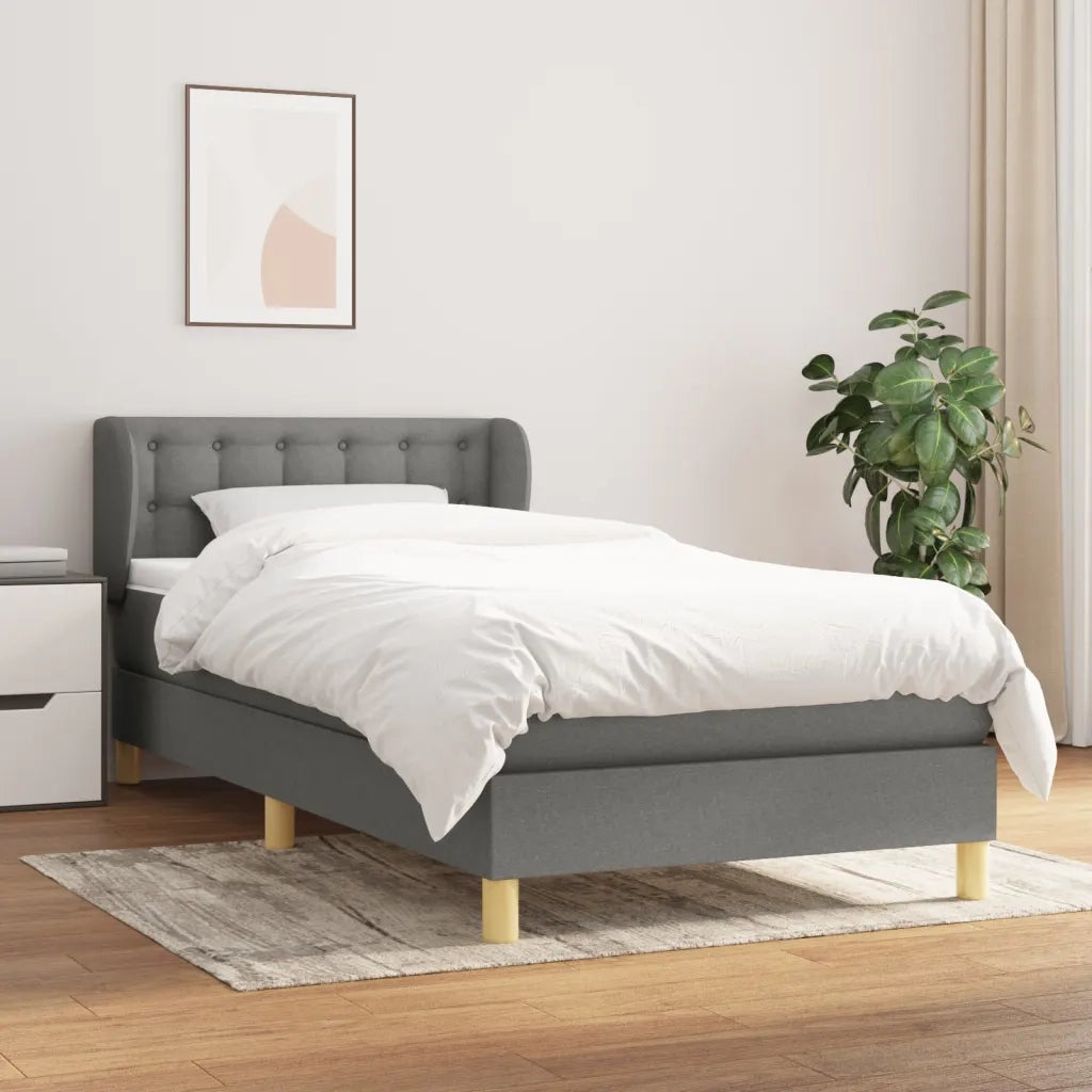 Giroletto a Molle con Materasso Grigio Scuro 80x200 cm Tessuto 3127078