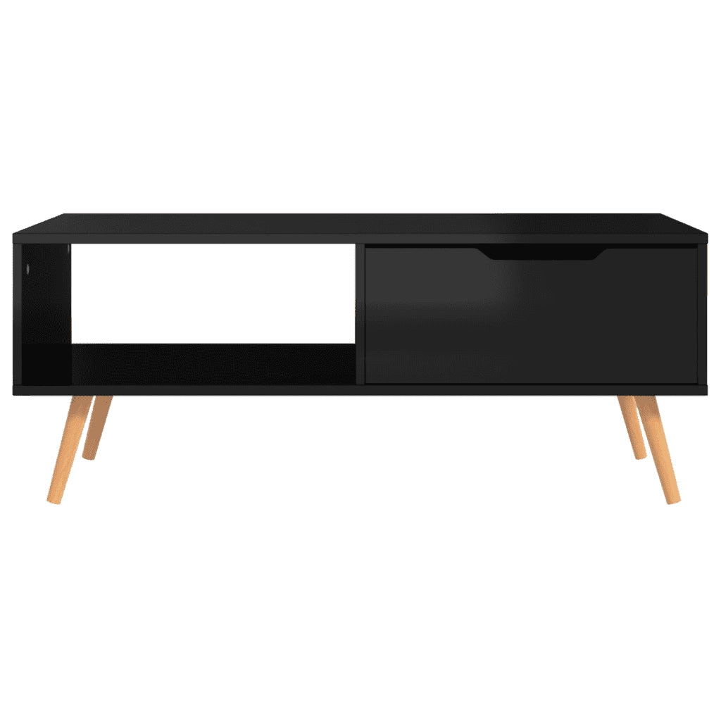 Tavolino salotto | Tavolino da caff¨¨ | Tavolino da Soggiorno Nero Lucido 100x49,5x43 cm Legno Multistrato