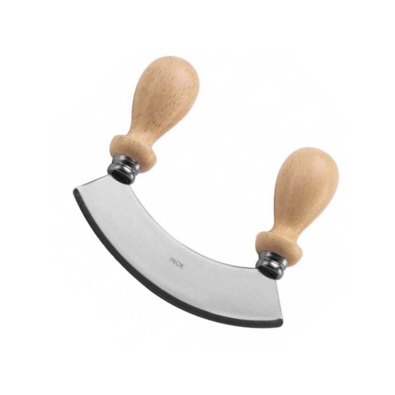Mezzaluna Inox Manici Legno Calder