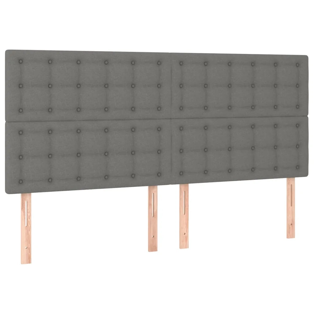 Letto matrimoniale | Letto per adulti | Giroletto con Testiera Grigio Scuro 180x200 cm in Tessuto