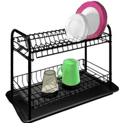 Scolapiatti da Cucina Lavello con Vassoio Zio 2 Posti Nero Artex