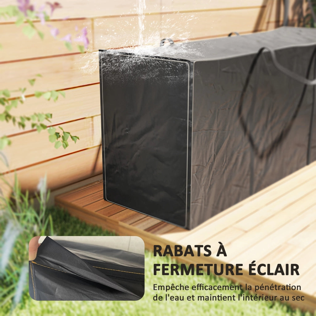 Custodia per cuscini da giardino ¨C Xylo ¨C tessuto Oxford nero 175x55x75 cm