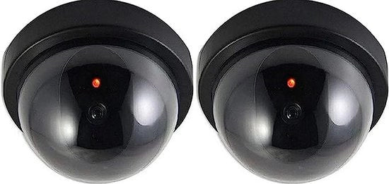 Cassetta di Simulazione (2 pezzi) - Sicurezza all'aperto e all'interno - Simulatore di Camera di Sicurezza - Impermeabile - Con Indicatore LED - Senza Batterie - Simulatore di Camera - 35W - Circolare - Nero