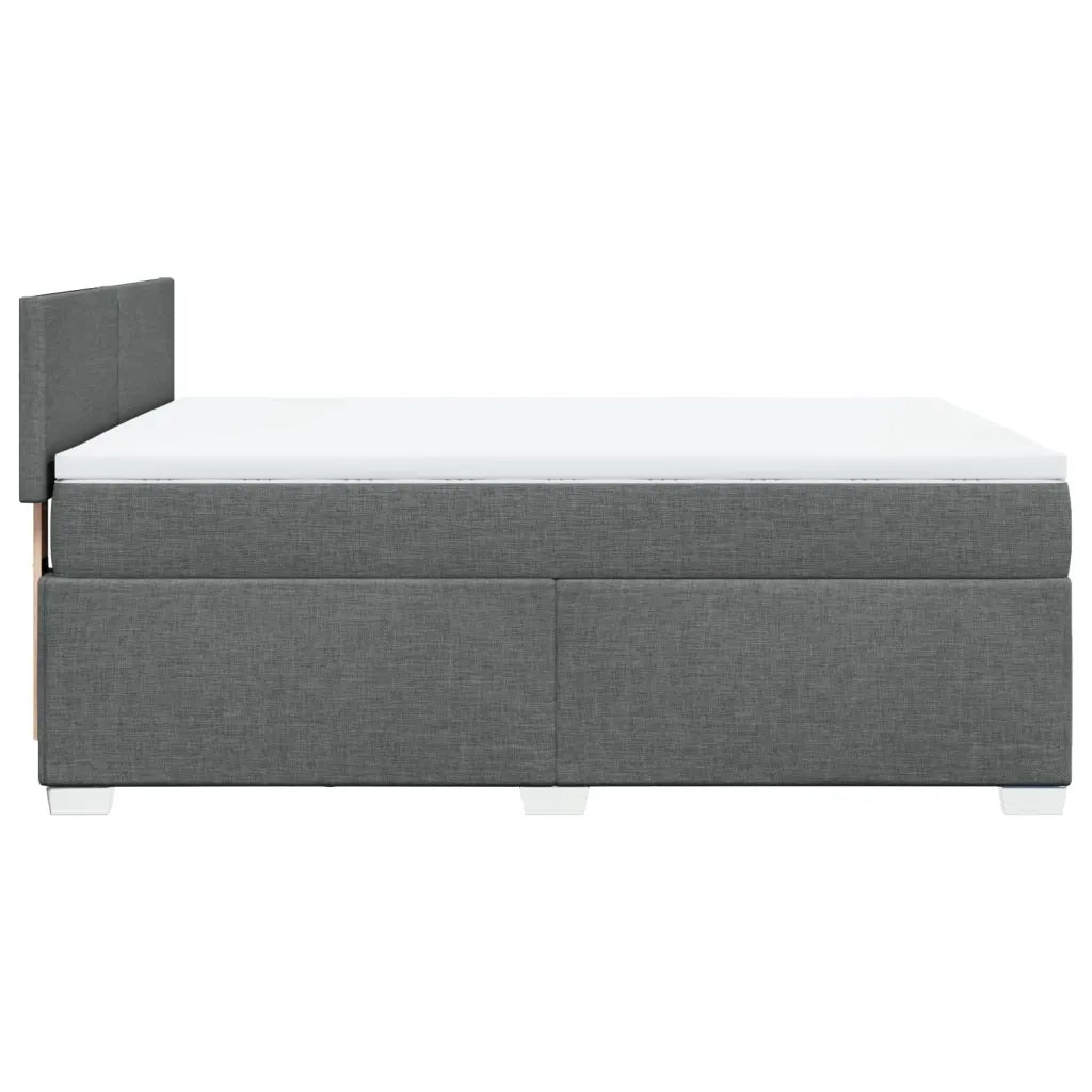 Giroletto a Molle con Materasso Grigio Scuro 140x200cm Tessuto