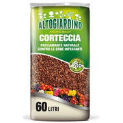 Corteccia vegetale pacciamante naturale per giardino 60 l