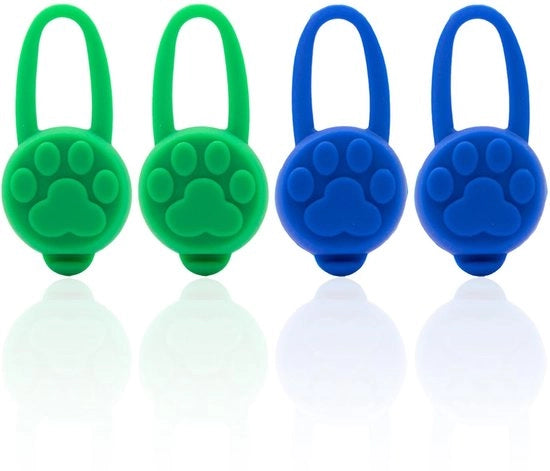 Accessori per collare per animali - Hanger illuminanti - 4 pezzi - Silicone - Accessori di sicurezza - Per uso esterno - 7 x 3,5 x 1 cm - Accessori per collare