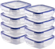 Set di 8 contenitori in plastica - stivabile e multifunzionale