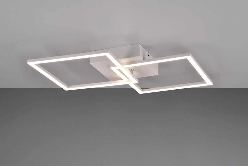 Plafoniera LED Trail moderna quadrati bianca 20W 4000K