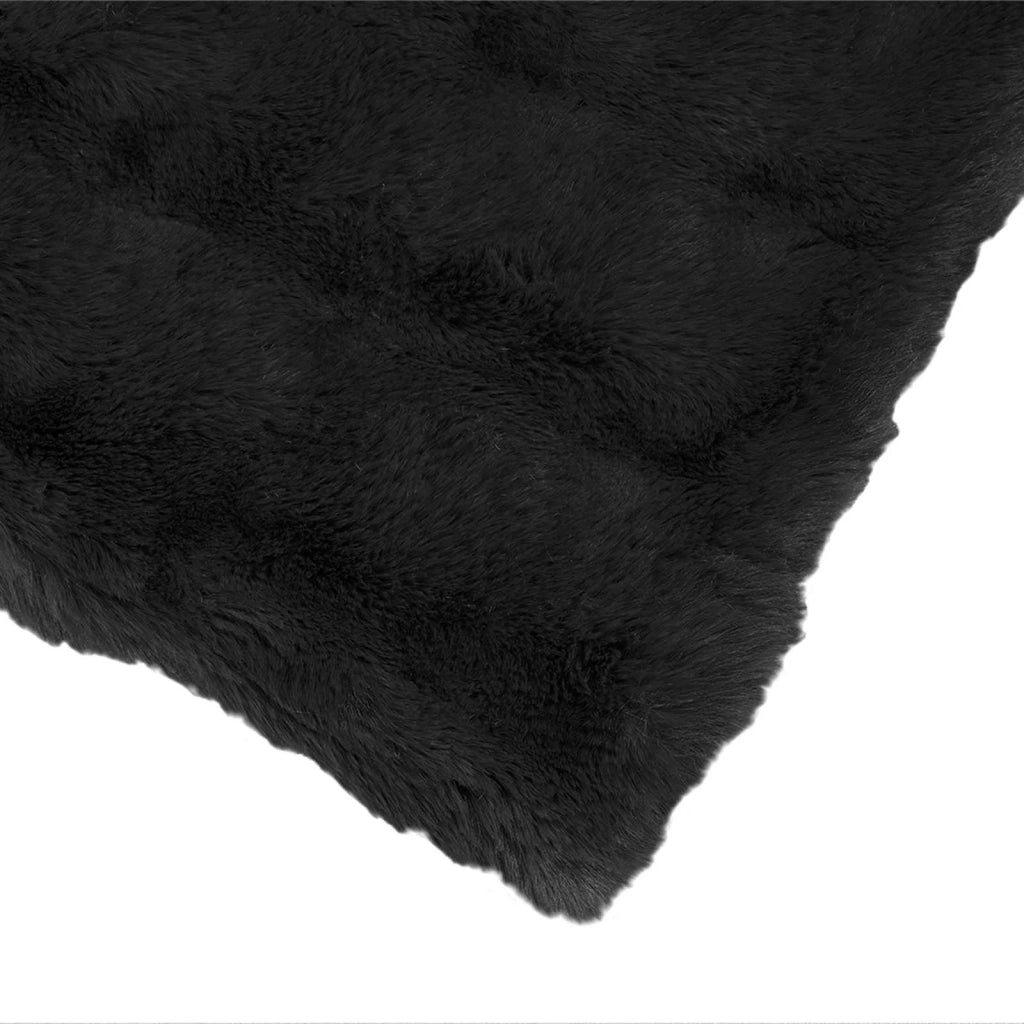 Coperta antiscivolo in finta di coniglio Olite 4 pcs Nero