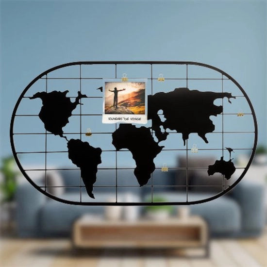 Rifinitura per foto - Quadro per foto - Con clip dorata per appendere foto - Industriale - Decorazione per parete - Metallo - Nero