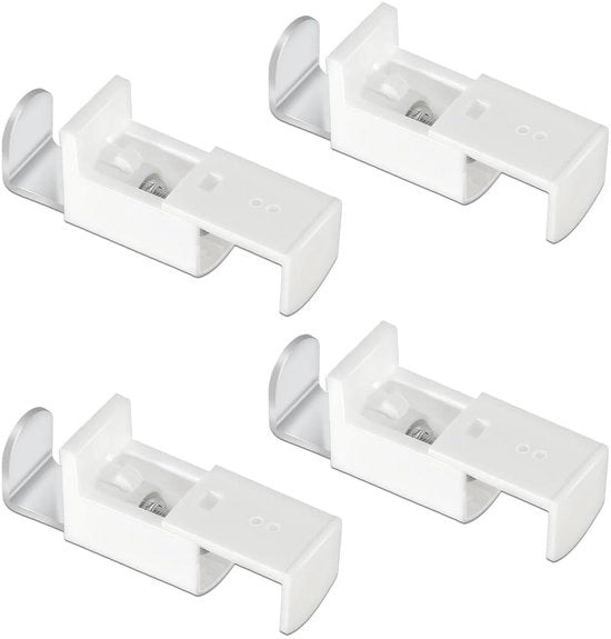 Set di Regolatori per Finestre - 4 pezzi - Fissaggio Plissé/Rol - Regolabile fino a 20 mm - Materiale Resistente Polimero/Metallo - Adatto per Finestre in Legno/Polimero - Regolatore per Finestre