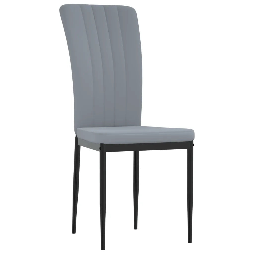 Sedie da Pranzo 4 pz Grigio Chiaro in Velluto 326104
