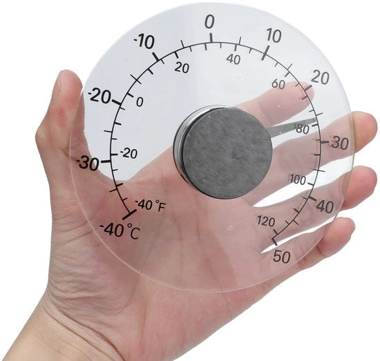 Termometro Esterno | Resistenente Acqua | Adesivo | 10,9 Cm Rond | Senza Batteria