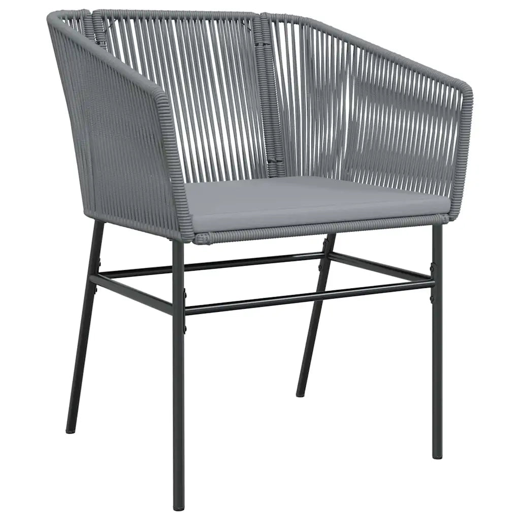 Set da Pranzo per Giardino con cuscino 5 pcs Grigio