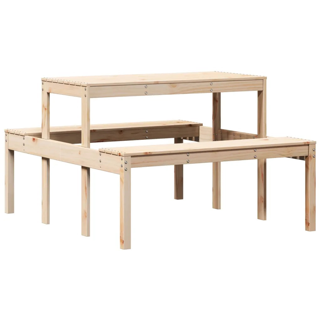 Tavolino da Giardino | Tavolo da Picnic 110x134x75 cm in Legno Massello di Pino