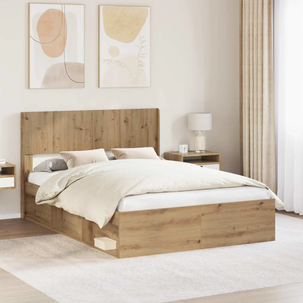 Struttura del letto con stoccaggio e testata Rovere Artigianale 3414202