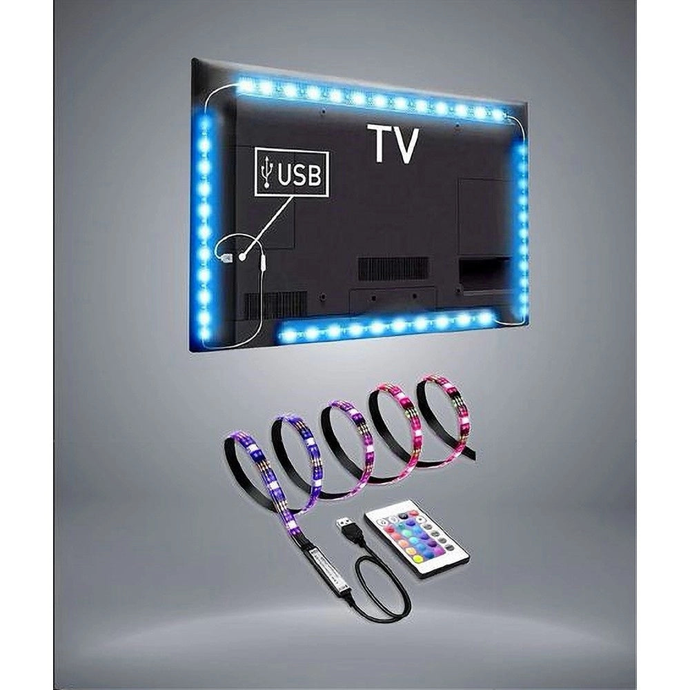 Trade Shop - Striscia Led Per Retroilluminazione Tv Monitor Rgb Smd 5050 3mt Usb Dc5v 5050rgb-5v -