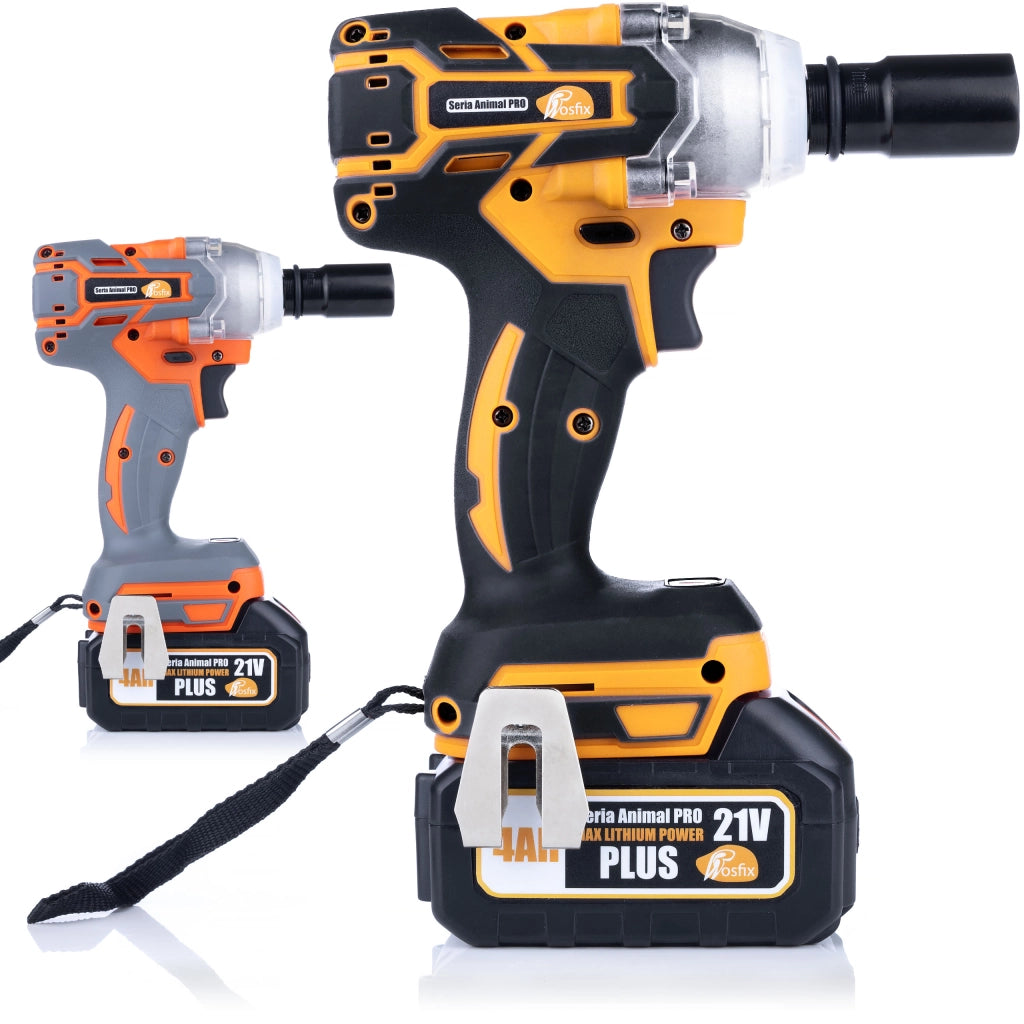 Chiave a Impulsi a Batteria 21V Rosfix Orange Doberman – 350 Nm, 2x Batterie 4Ah, Set Accessori | Alta Potenza e Durata