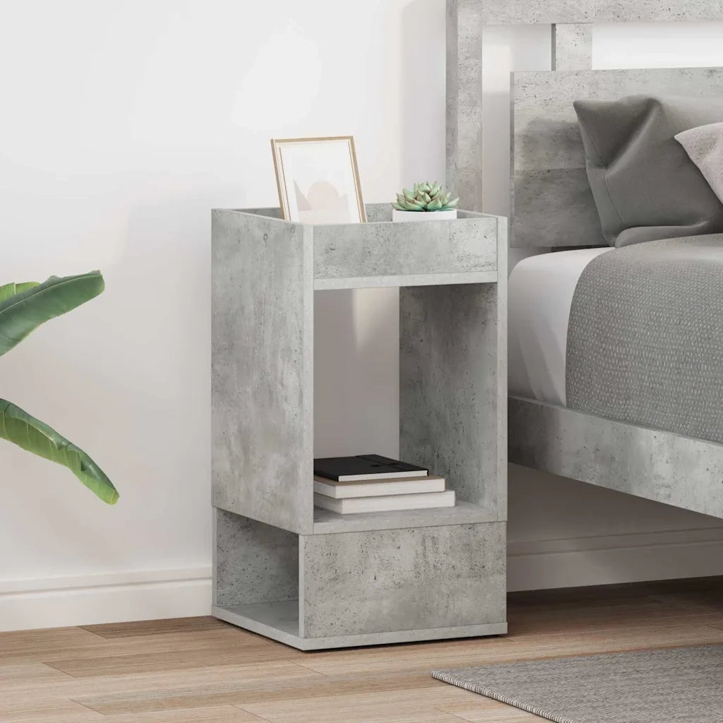 Tavolino 2 pz | Tavolo laterale Grigio cemento 30 x 30 x 56 cm Legno multistrato