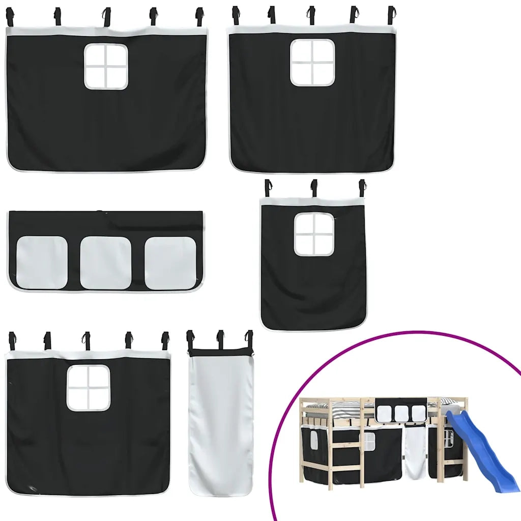 Tende per Letto a Soppalco Bianco e Nero in Poliestere CFW8872343