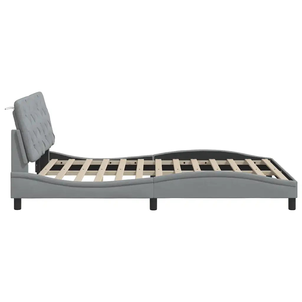 Letto matrimoniale | Letto per adulti | Giroletto senza Materasso Grigio Chiaro 120x200 cm Tessuto