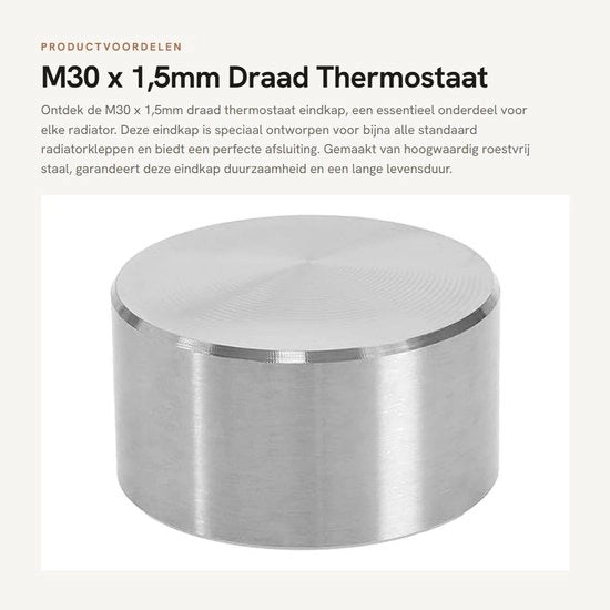 Filtro di fine radiatore in acciaio inossidabile - M30 x 1,5mm - Filtro di fine radiatore - Chiusura radiatore - Chiusura compatta e spaziale - Compatibilità universale - Filtro di fine radiatore thermostatico