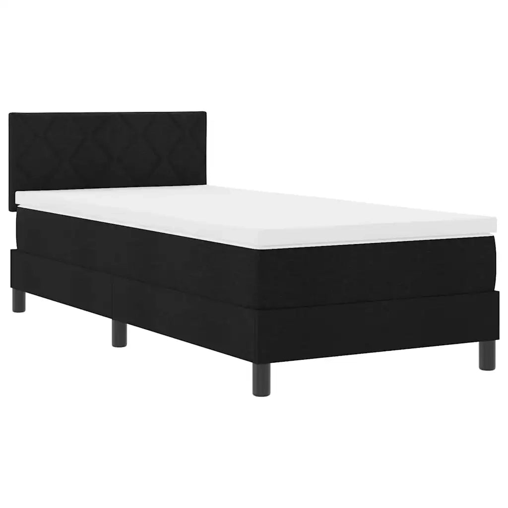 Letto a molle con testiera Nero 90 x 190 cm Tessuto 3338729