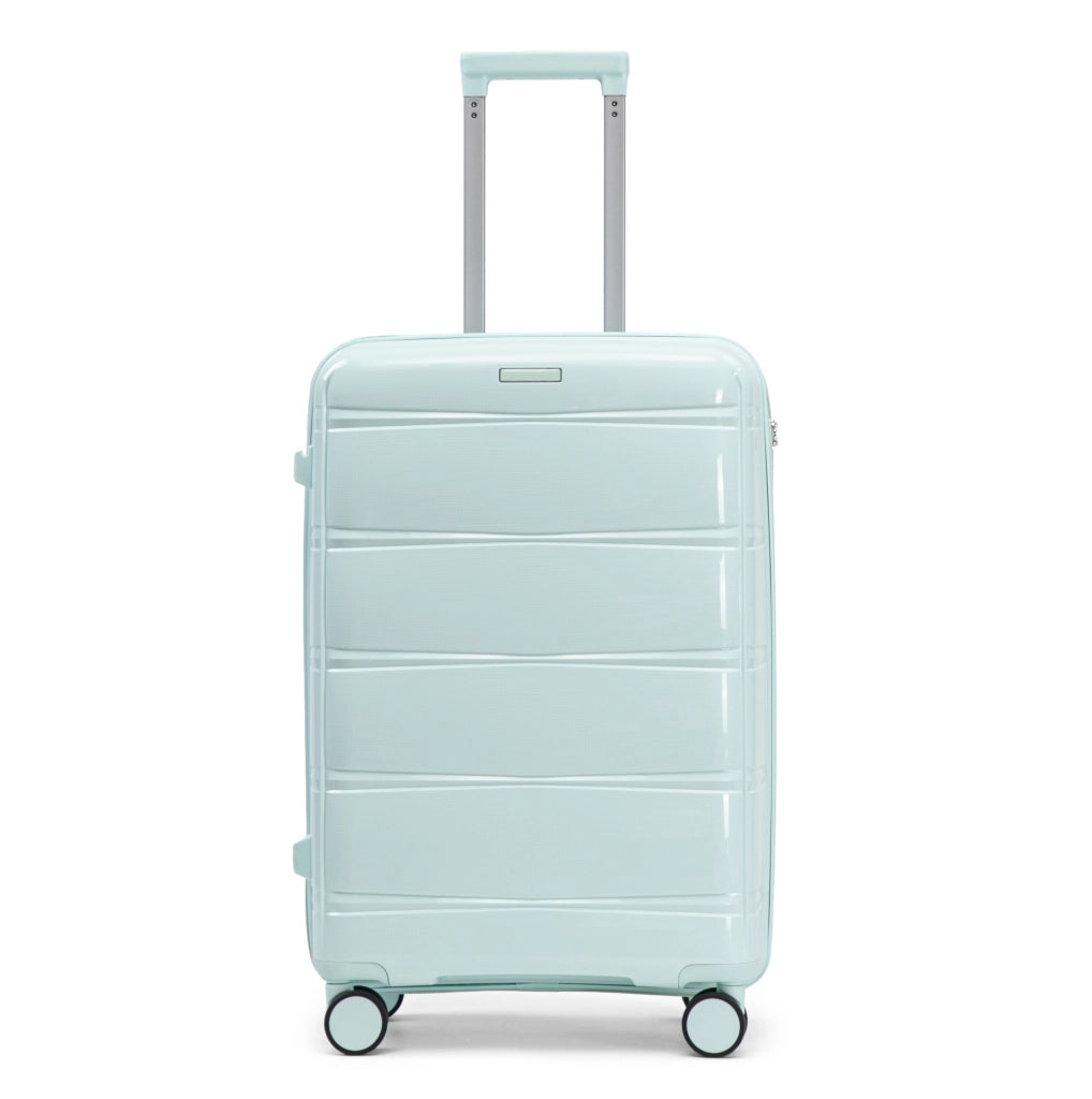 Set di 3 valigie rigide 48x30x74,5 cm in PP verde menta, ruote 360°