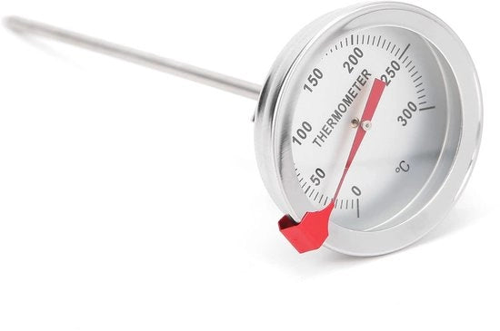Termometro per la cottura Professionale - Acciaio Inossidabile - 30 cm - Diametro della scala 5 cm - Raggio di misura 50-300℃ - Resistente alla corrosione - Termometro per fritture