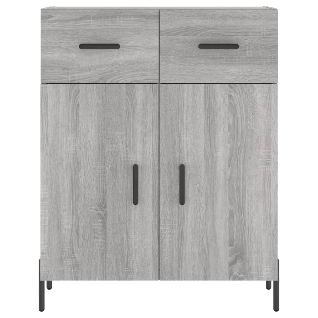 Buffet credenza cassettiera armadio mobile contenitore organizer cucina soggiorno salotto rovere Sonoma alto 69,5 x 34 x 180 cm legno ingegnerizzato grigio 02_0035616