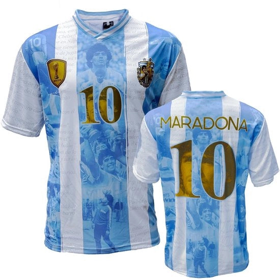 Maglietta da calcio replica ufficiale - Maglietta da calcio Argentina - Maglietta da calcio per bambini - Maglietta da calcio per adulti - Disegno senza tempo - Maglietta da calcio con cappuccio