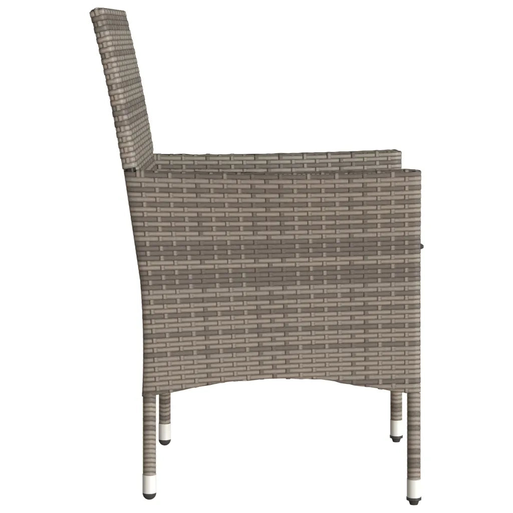 Sedie da Giardino con Cuscini 2 pz Grigie in Polyrattan 368111