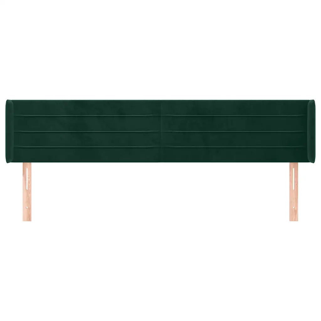 Testiera ad Orecchio-Testata con Orecchie Verde Scuro 163x16x78/88 cm in Velluto 612017