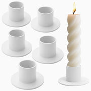 Sostegni per candele in metallo, struttura rotonda, sostegni per candele, tappeto di candele, moderno sostegno per candele per decorazione di tavola, matrimonio, cena a lume di candela (bianco)