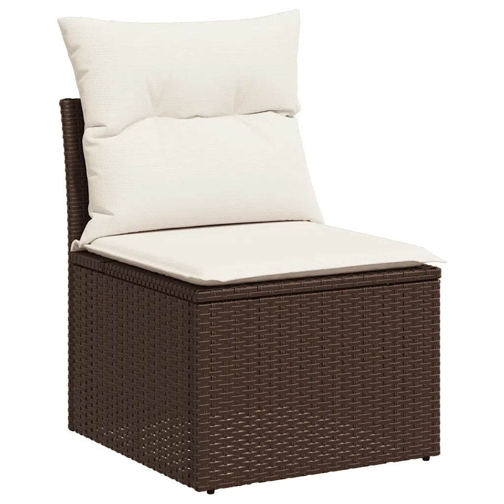 Set Divani da Giardino 8 pz con Cuscini Marrone in Polyrattan 3222342