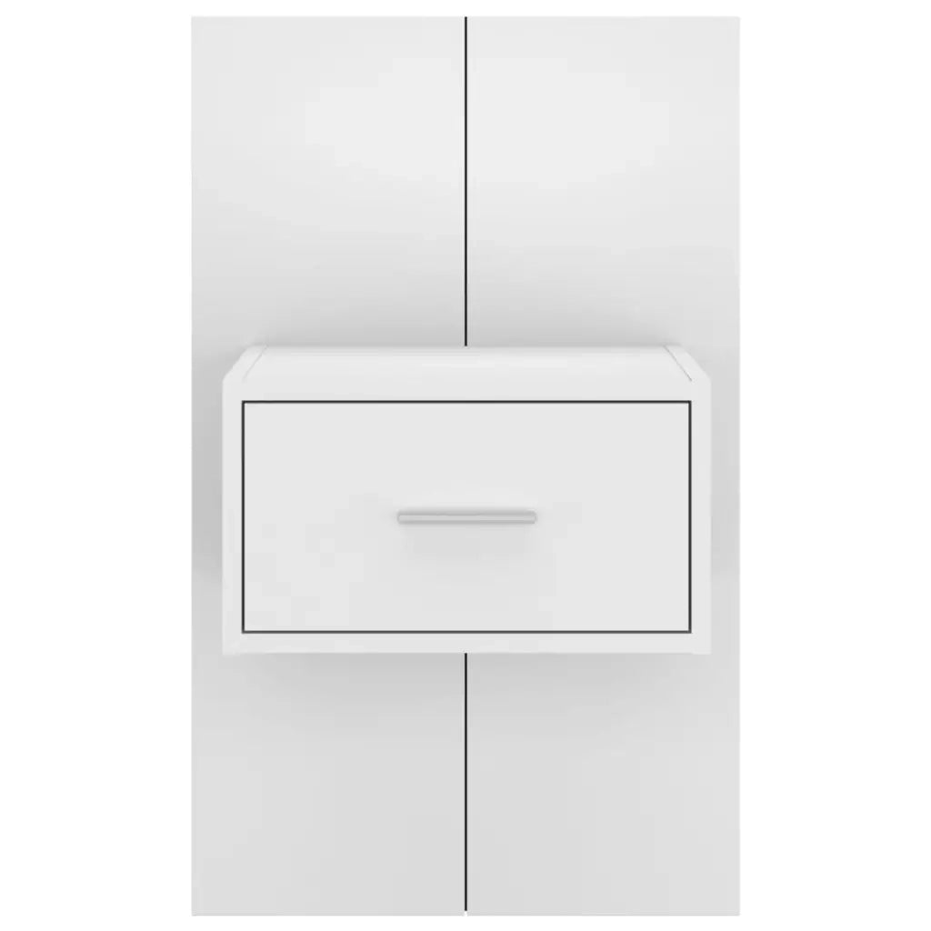 Comodino | Armadio da Notte | Mobiletto da notte a Parete Bianco