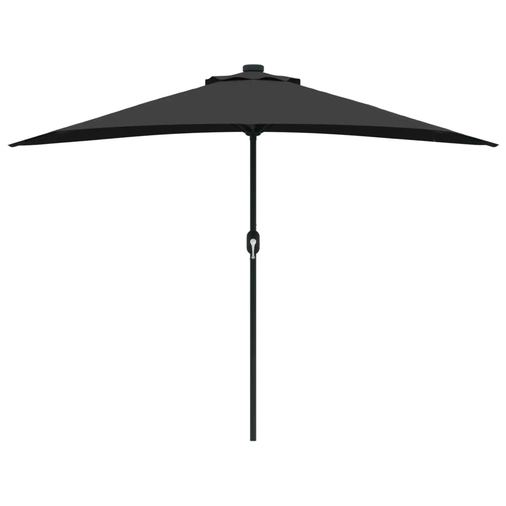 Ombrello da giardino-Ombrellone da spiaggia Nero 294 x 150 x 224 cm