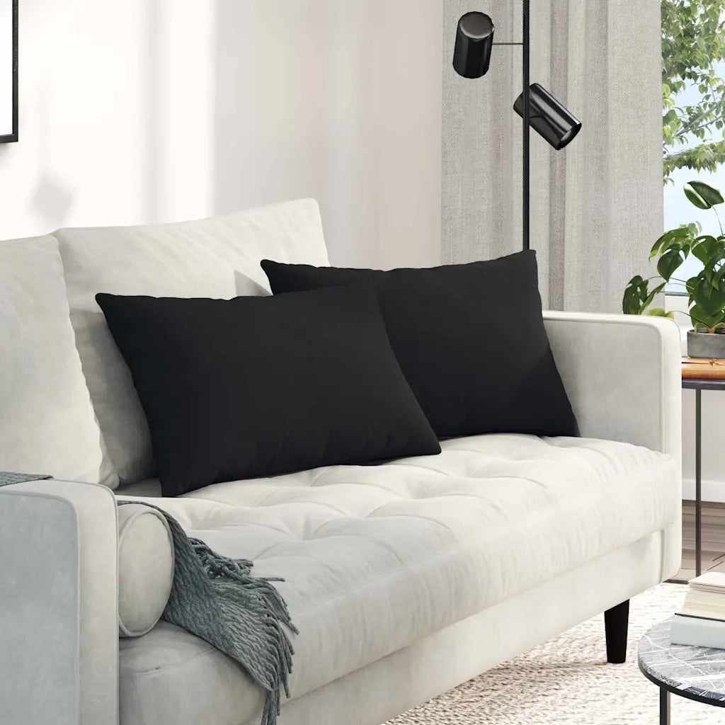 Cuscini da Divano 2 pcs Nero 60 x 40 cm Tessuto 42013685